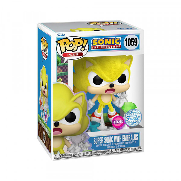 Funko POP! Plus Sonic the Hedgehog: Super Sonic with Emeralds (Flocked) (1059)